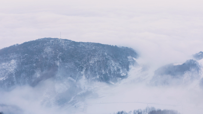 4k航拍恩施雪山雾凇合辑风光