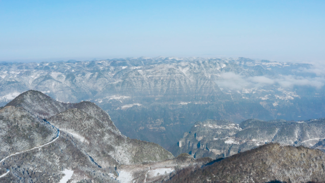 4k航拍恩施雪山雾凇合辑风光