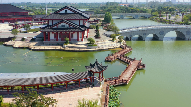 4k航拍中国风建筑