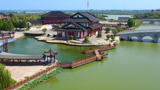 4k航拍中国风建筑