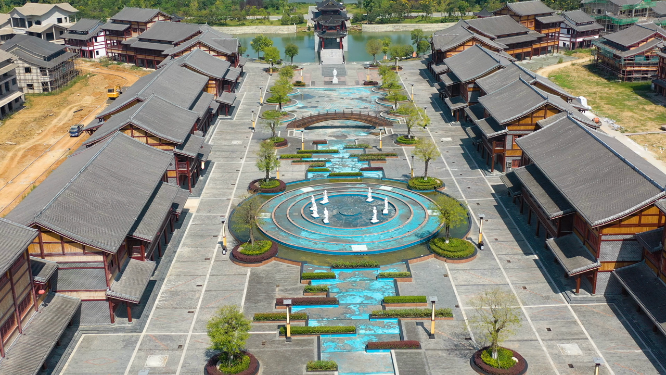 4k航拍中国风建筑