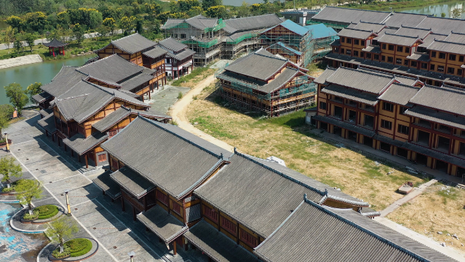 4k航拍中国风建筑