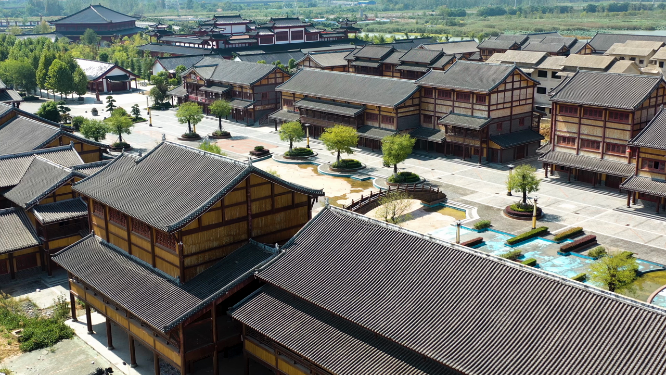 4k航拍中国风建筑