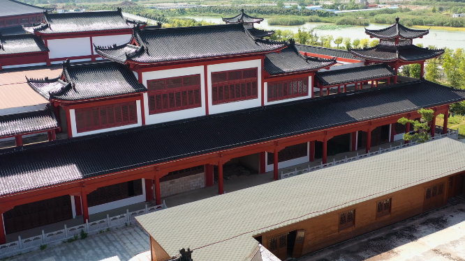4k航拍中国风建筑