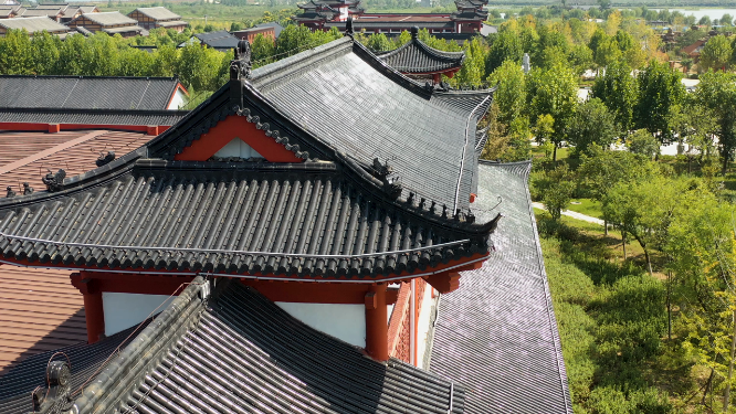 4k航拍中国风建筑