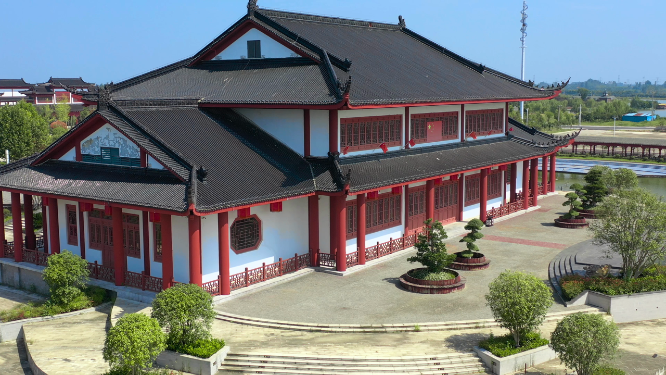 4k航拍中国风建筑