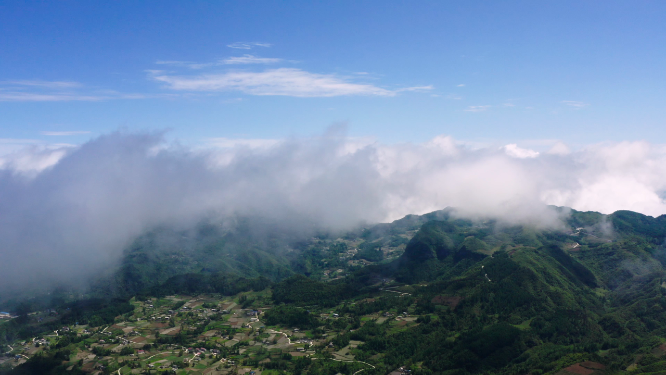 4k航拍高山峡谷云海