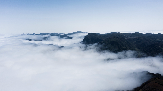 4k航拍山区云海延时