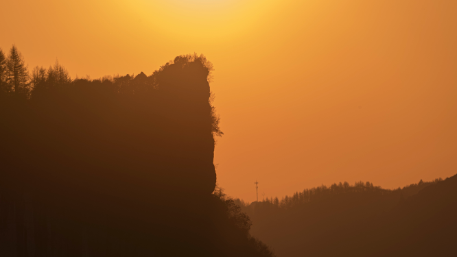 夕阳日落延时