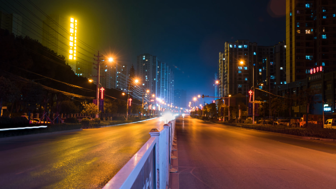 4k航拍孝感城市夜景延时