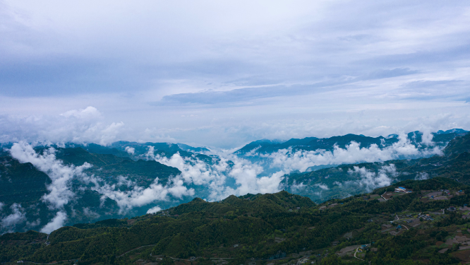 4k航拍山区云海延时