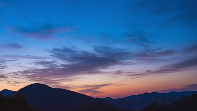 山区夕阳晚霞延时