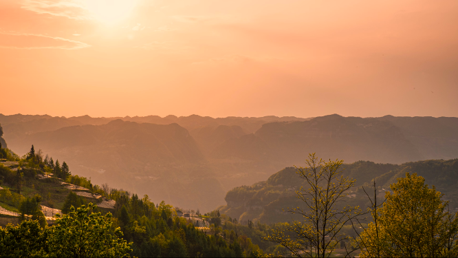 夕阳日落延时