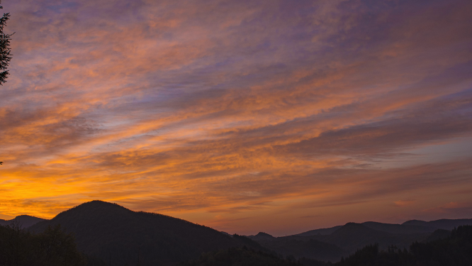 山区夕阳晚霞延时