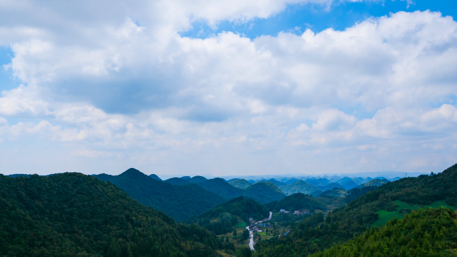 4k高山蓝天白云延时