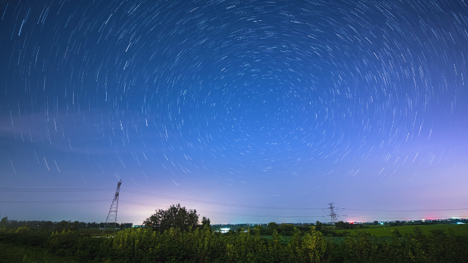 4k恩施建始星轨夜景星空拖尾