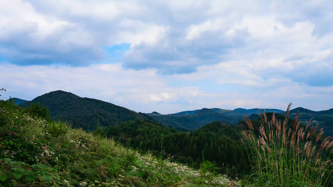 4k高山蓝天白云延时