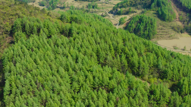 航拍峡谷山脊地形