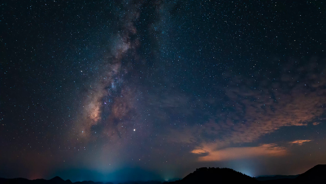 4K银河星空夜空宇宙星系运动延时素材
