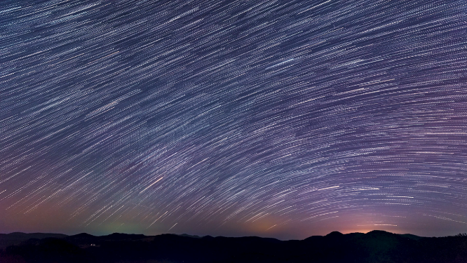 4k恩施建始星轨夜景星空拖尾