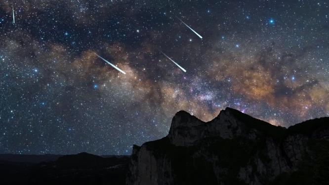 4k星空流星雨夜景