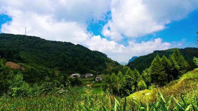 4k高山蓝天白云延时