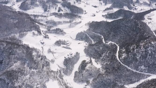 4k航拍恩施雪山雾凇