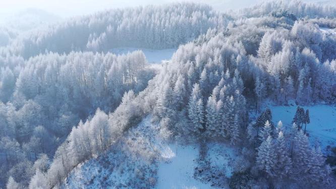 4k航拍恩施雪山雾凇