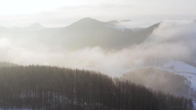 4k航拍恩施雪山雾凇