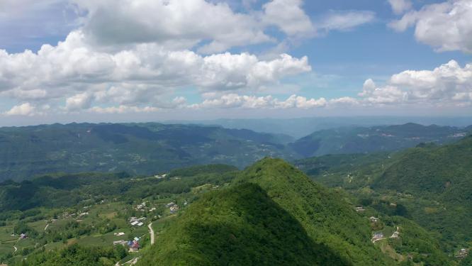 航拍峡谷山脊地形