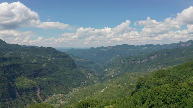 航拍峡谷山脊地形