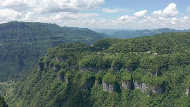 航拍峡谷山脊地形