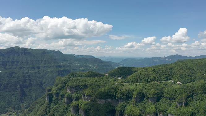 航拍峡谷山脊地形