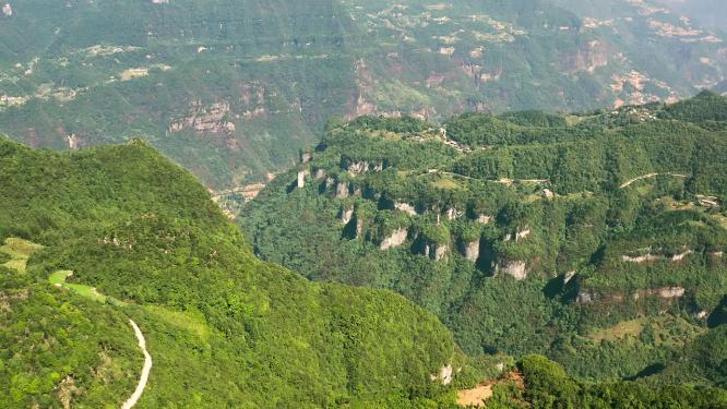航拍峡谷山脊地形