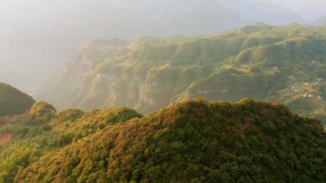 4k航拍恩施峡谷夕阳