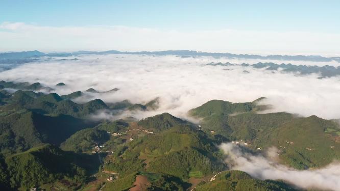 4k航拍高山峡谷云海