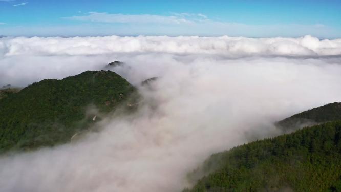 4k航拍高山峡谷云海