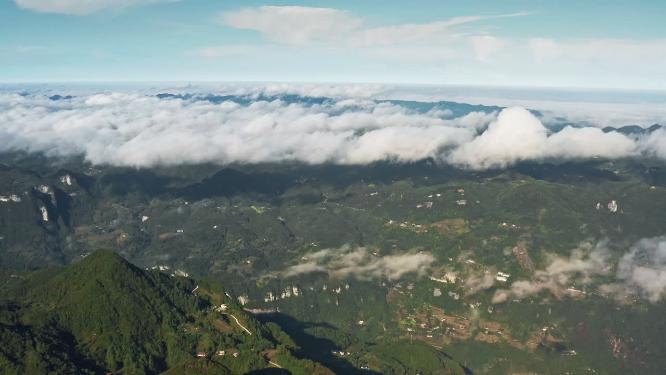 4k航拍高山峡谷云海