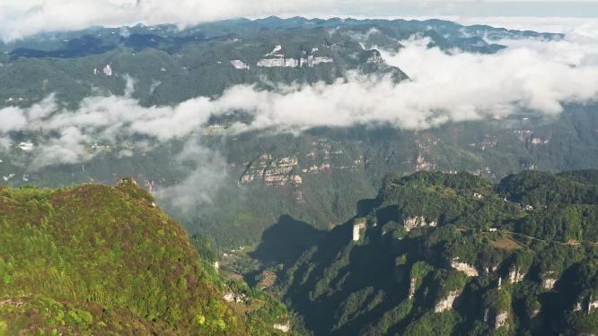 4k航拍高山峡谷云海