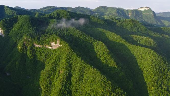 航拍峡谷山脊地形