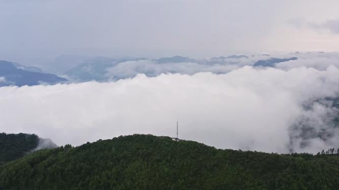 4k航拍高山峡谷云海