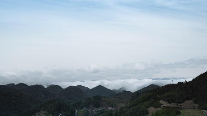 4k高山蓝天白云延时