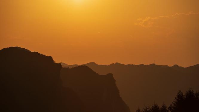 4k太阳下山日落夕阳延时