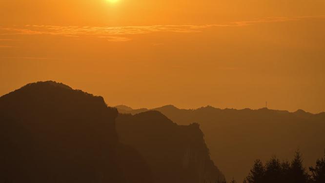 4k太阳下山日落夕阳延时