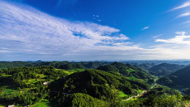 4k高山蓝天白云延时