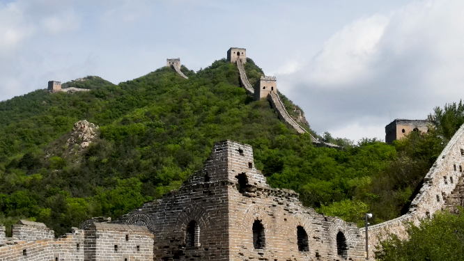 特写视角中国长城建筑巍峨风貌