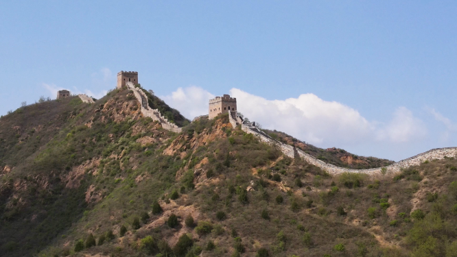 震撼长城建筑脉络风光细节