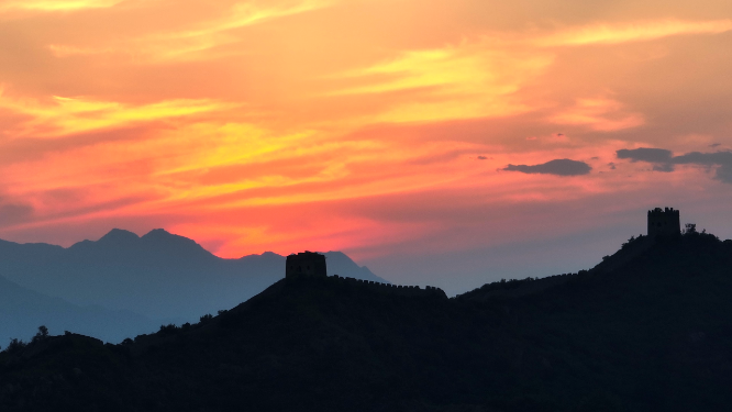 山背长城唯美夕阳太阳下山