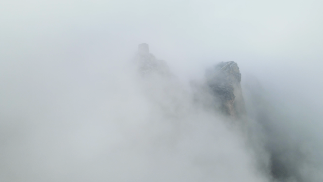 长城冬日雪景望京楼航拍