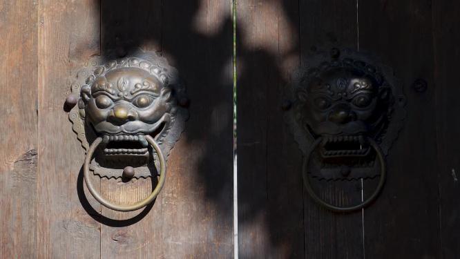 古建筑黄铜古风门环